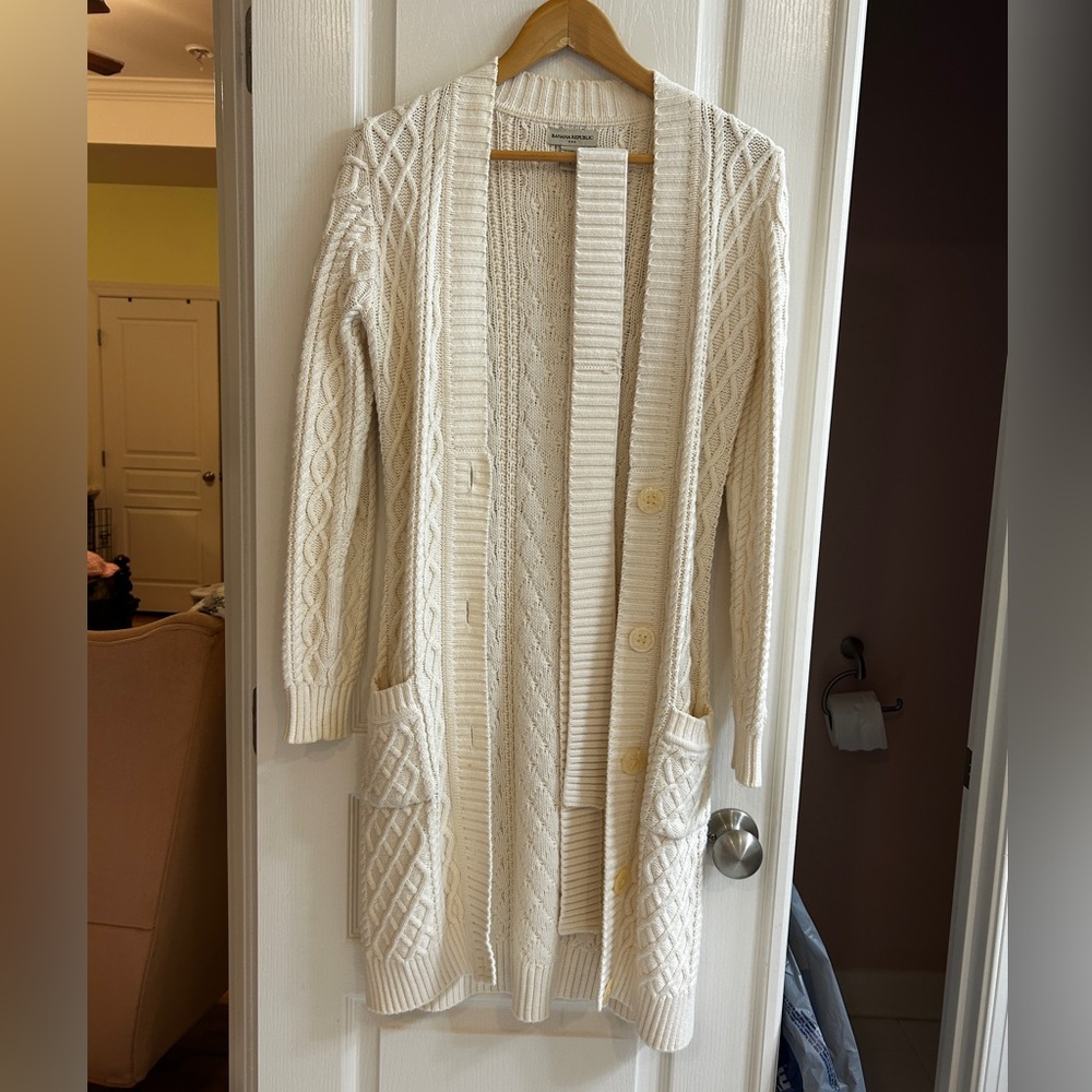 Banana Republic Ivory Textured Cardigan